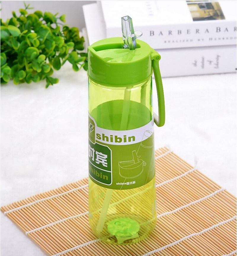 Water Bottle With Flip Straw