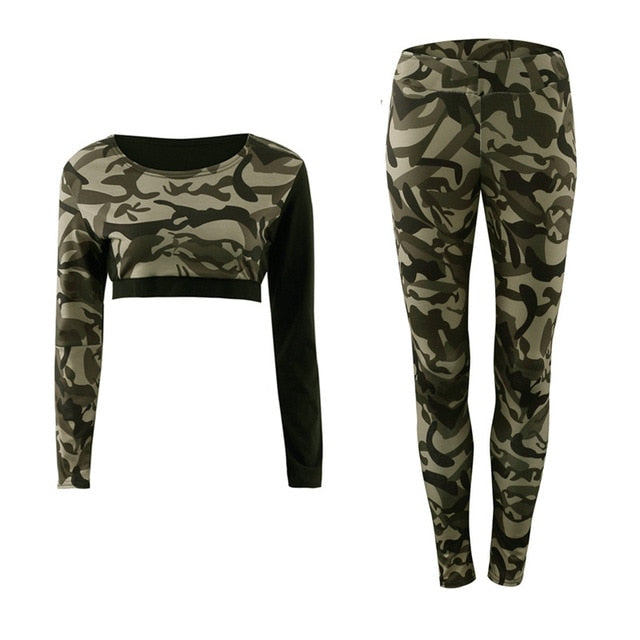 Camouflage Print Military Slim Sportwear