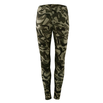 Camouflage Print Military Slim Sportwear - yogaflaunt