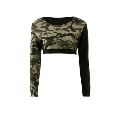 Camouflage Print Military Slim Sportwear - yogaflaunt