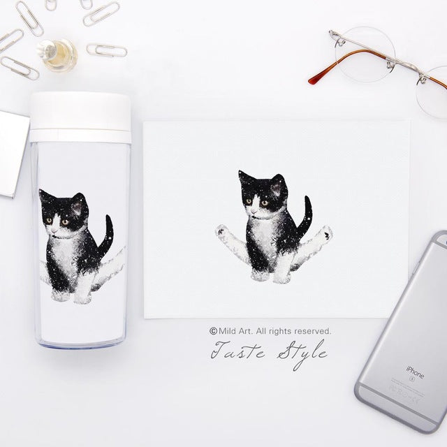 Kawaii Funny Yoga Pet Cat Bottles - yogaflaunt