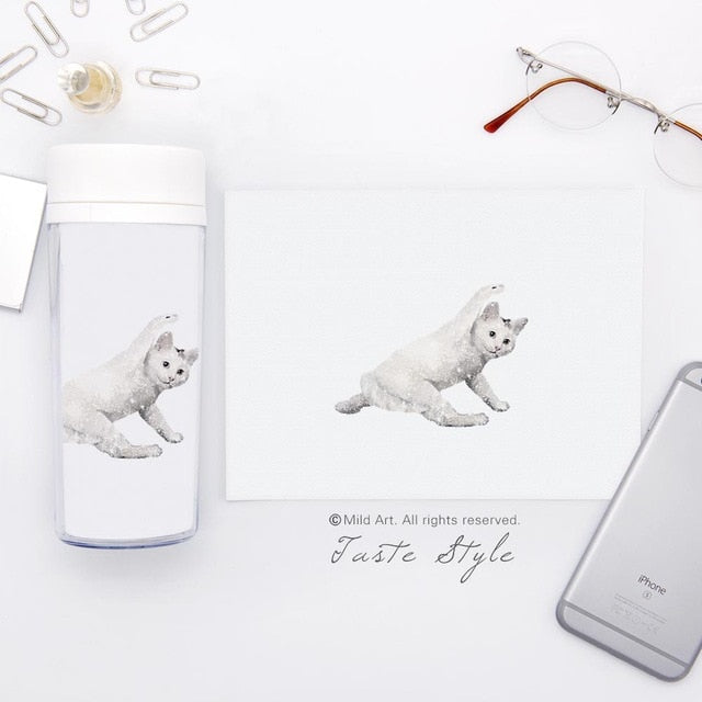 Kawaii Funny Yoga Pet Cat Bottles - yogaflaunt